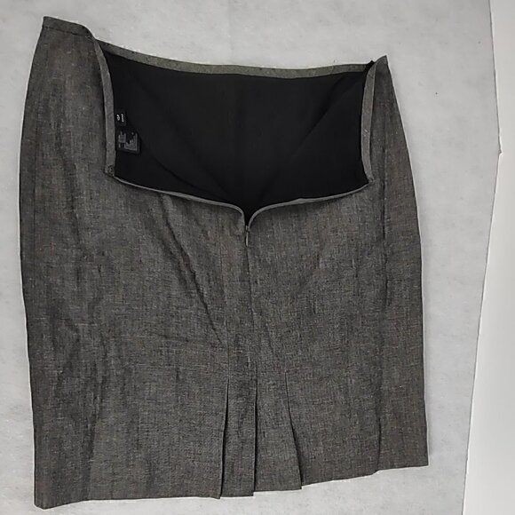 Gray Linen Polyester Blend Skirt Size 10P - Picture 3 of 7
